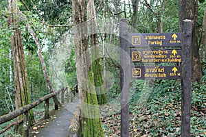 Wooden sign in Pong Duet Hot Springs