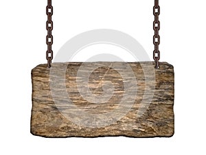 Wooden sign shield wood Chain old weathered