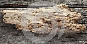 Wooden sign on wood plank background