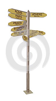 Wooden signboard Europe