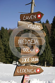 Wooden signpost photo