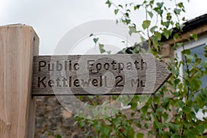Sign Public Footpath Kettlewell photo