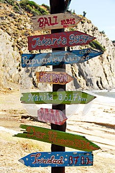 Wooden signs pointing at different directions