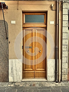 Wooden simple double door