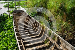 Wooden skeleton structure of the asian local boat