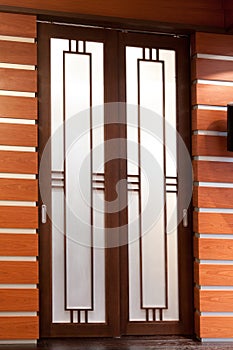 Wooden sliding door