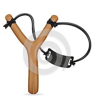 Wooden slingshot vector illustration