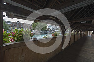 Wooden sluice bridge, Thun, Switzerland