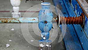 Wooden Soccer Table Player with Rusty Spring