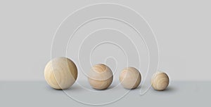 Wooden sphere ball. circle made of wood isolated background