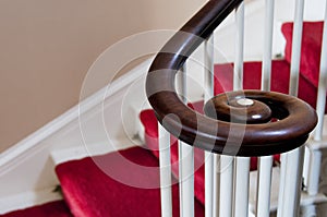 Wooden spiral handrail photo