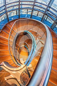 Wooden spiral staircase