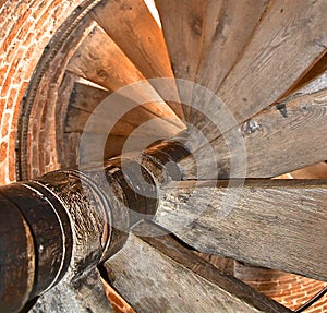 Wooden spiral staircase