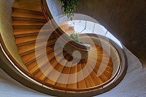 Wooden spiral staircase