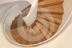 Wooden spiral staircase