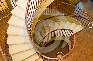 Wooden spiral staircase