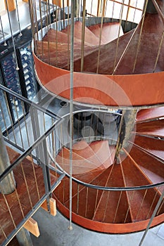 wooden spiral staircase