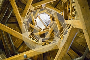 Wooden spiral staircase