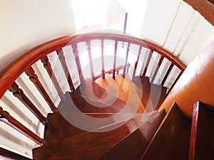 Wooden spiral staircase