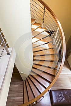 Wooden spiral staircase