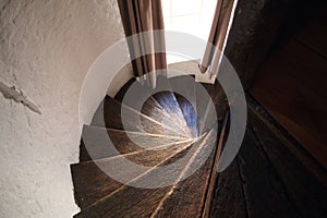 Wooden spiral stairs