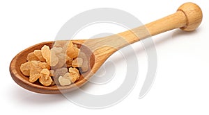 Wooden spoon of aromatic resin gum from sudanese Frankincense tree. Generative AI