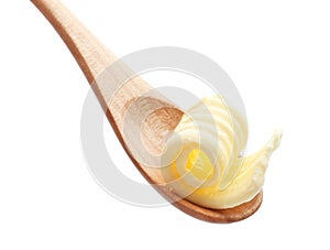 Wooden spoon with butter curl