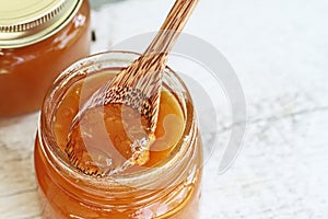 Wooden Spoon in Cantaloupe Jam