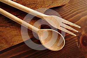 Wooden spoon and fork