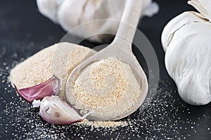 Wooden Spoon with Garlic Powder