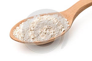Wooden spoon of gluten free oat flour