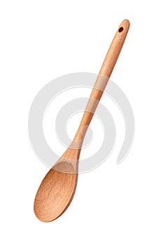 Wooden Spoon Isolated on White photo