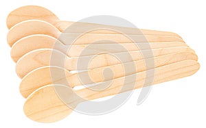 Wooden spoon isolated on white background. Clipping pats