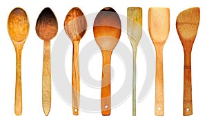 Wooden spoon for modern and old kitchens, kitchen materials wooden spoons collage