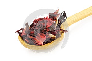 Wooden spoon with Sudanese rose photo