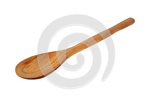 Wooden spoon on white