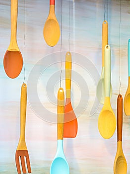 Wooden Spoons arranged in a pattern