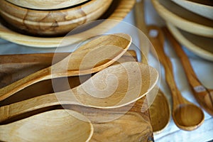 Wooden spoons made from local wood look good and are easy to use in the kitchen