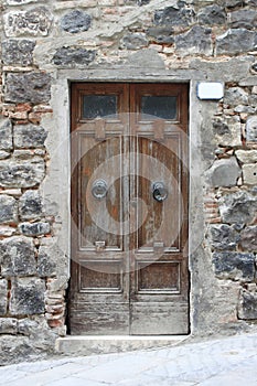 Wooden squared style front door