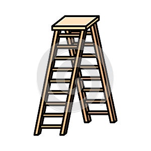 Wooden stair isolated icon