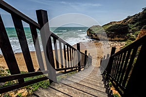 Wooden Stair to the Beach