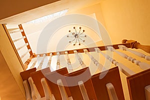 Wooden staircase photo