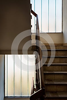 Wooden Staircase with Handrailing in an Old house