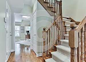 Wooden staircase interior