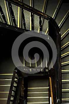 Wooden staircase in an old building