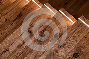 Wooden Stairs with LED Illumination