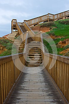 The wooden stairs located at southport port noarlunga south australia in June 2009