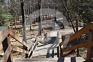 Wooden stairs in Mazarick Park, Fayetteville, NC