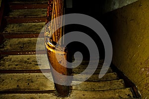 Wooden stairs in old house