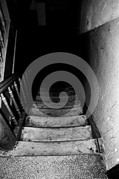 Wooden stairs in old house